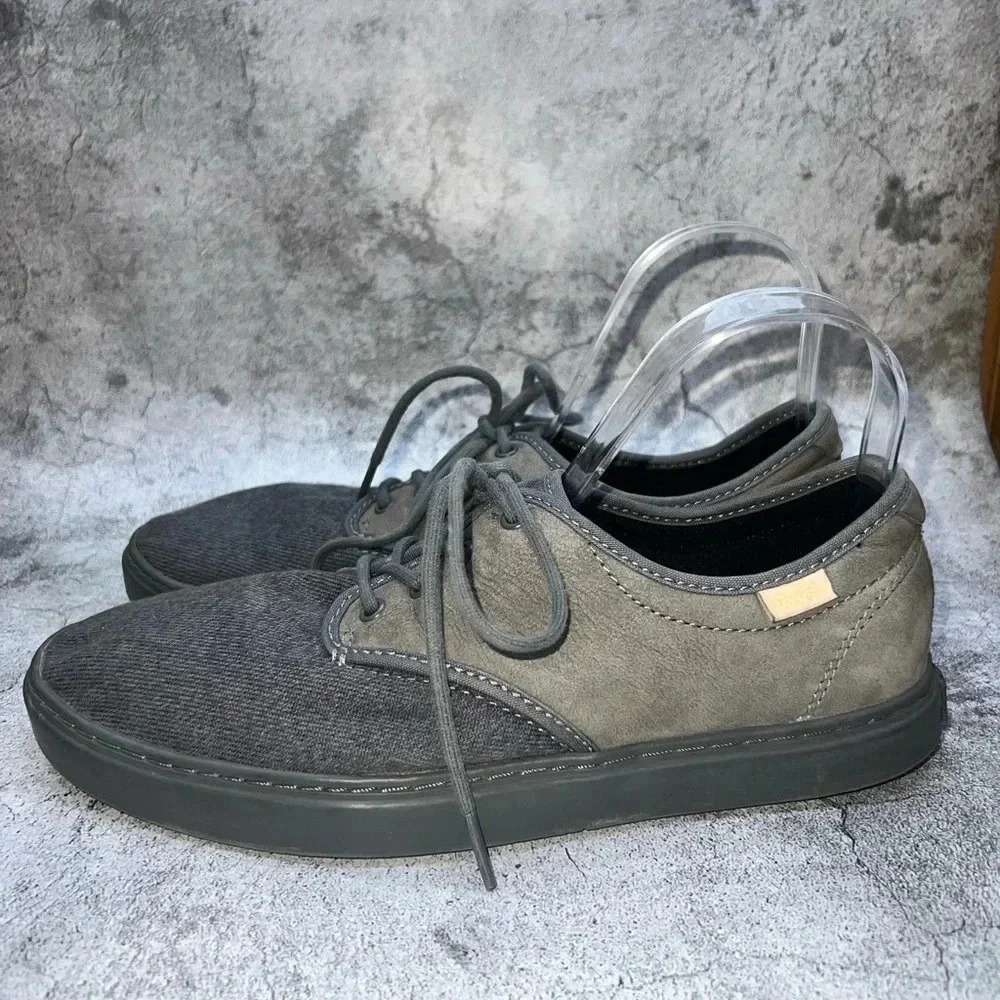 4188. VANS MEN’S 8 WOMENS 9.5 GRAY ULTRACUSH CANVAS/LEATHER SHOES